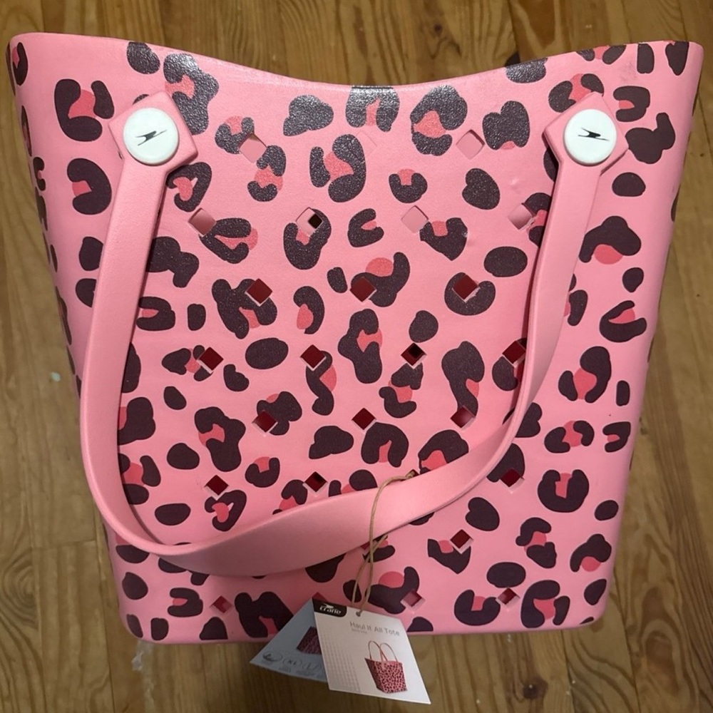 NWT Aldi CRANE XL Haul It All Tote Pink Leopard beach bag summer